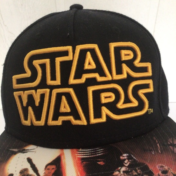 STAR WARS THE FORCE AWAKENS GORRA VII BLACK SNAPBACK HAT OSFM - Picture 5 of 15